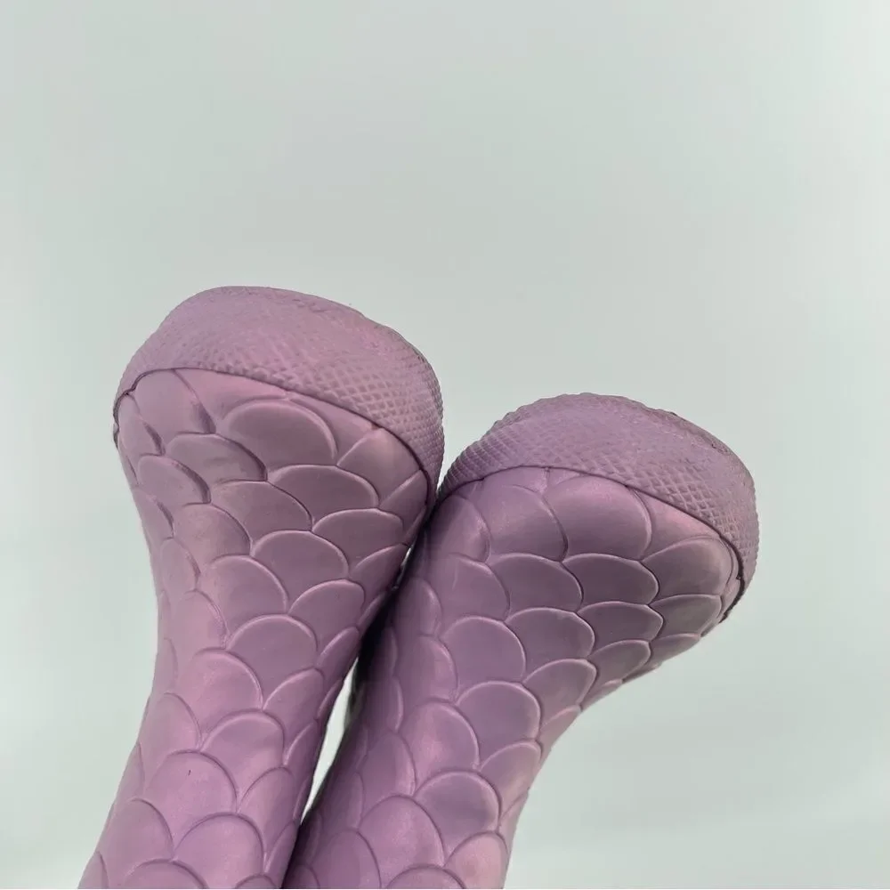 Hunter Little Girl’s Sea Dragon Iridescent Purple Waterproof Boots Size 6